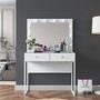 Hanah Home Mesa de Maquillaje con 10 focos, Blanca